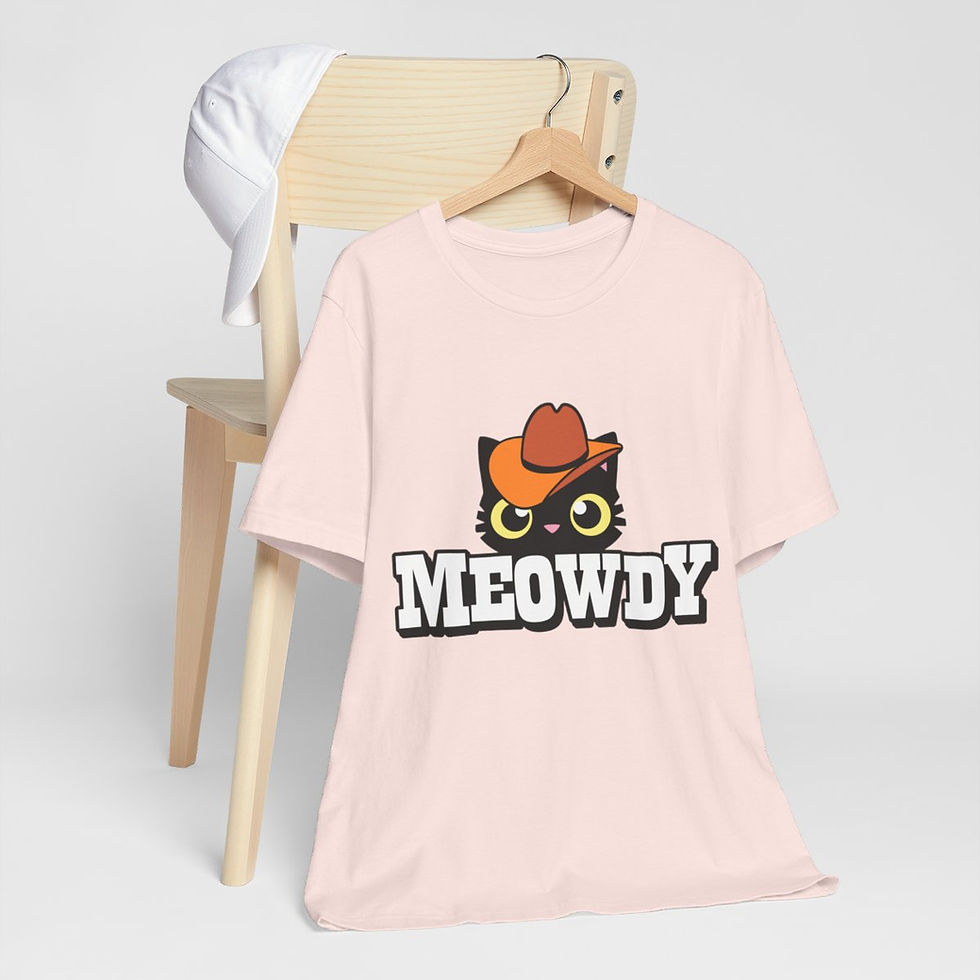 Thumbnail: Sarcastic T-Shirt Meowdy Cowboy Cat Art Tee Expressive Fun Unique Gifts