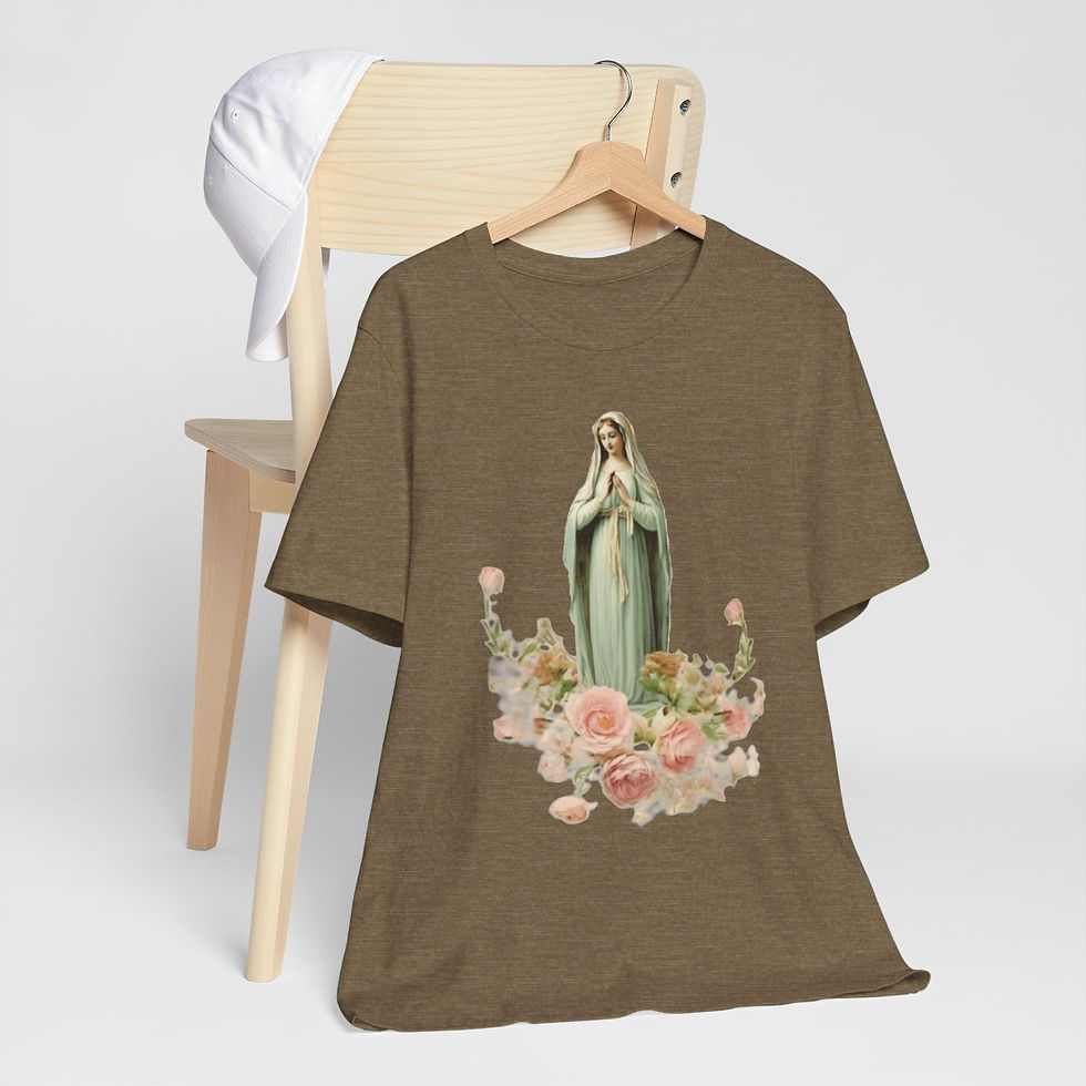 Thumbnail: Shabby Religious Faith T-Shirt Virgin Mary Art Tee Vintage Style Catholic Gifts