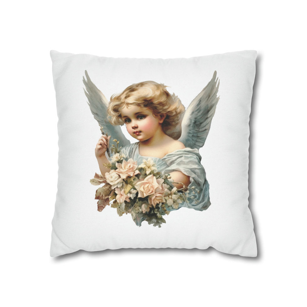 Thumbnail: Shabby Chic Cherub Art Throw Pillow cover Vintage Victorian Angel Home Decor