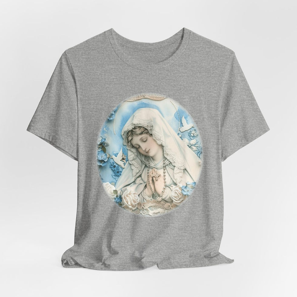 Thumbnail: Shabby Virgin Mary T-Shirt Religious Wearable Art Tee Artistic Catholic Gifts