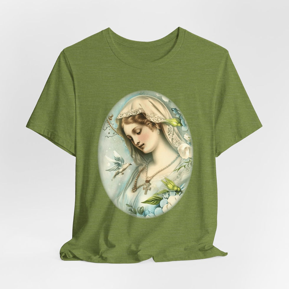 Thumbnail: Shabby Virgin Mary T-Shirt Religious Wearable Art Tee Artistic Catholic Gifts