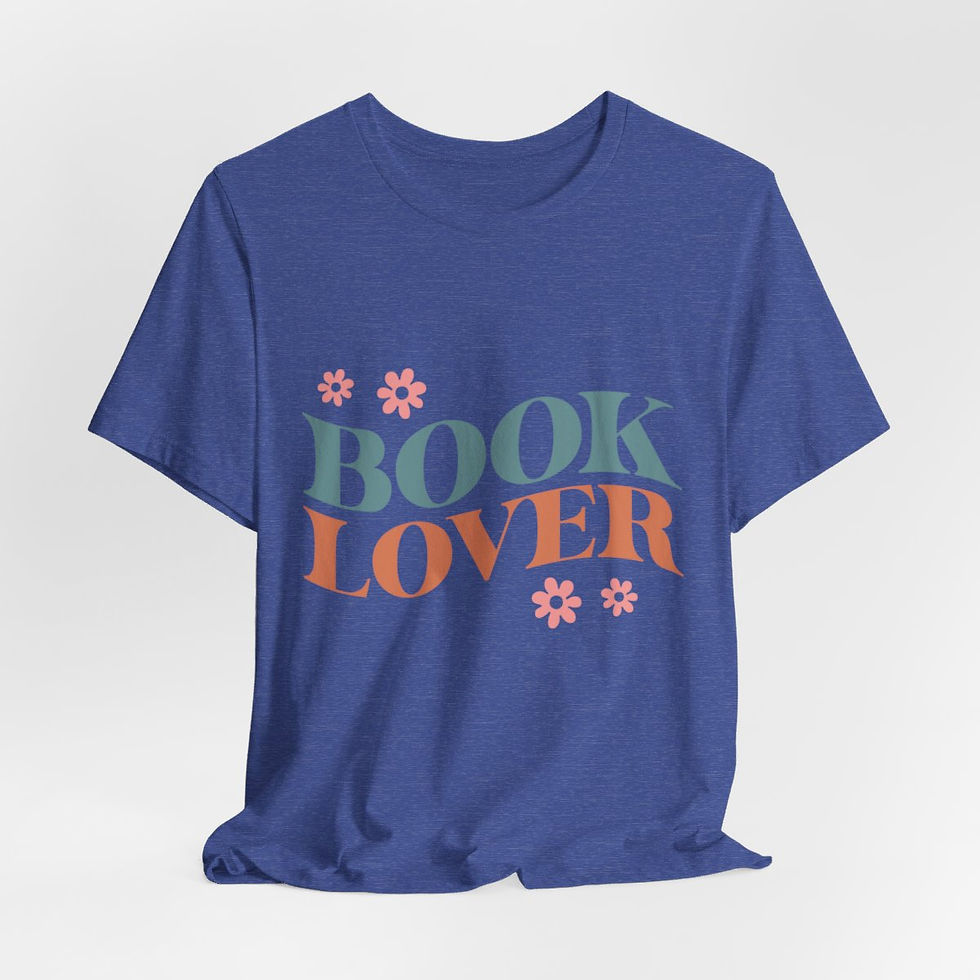 Thumbnail: Reading Theme T-Shirt Book Lover w/ Daisies Expressive Apparel Thoughtful Gifts