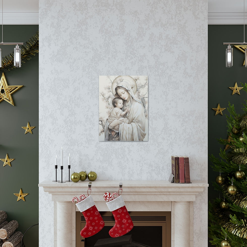 Thumbnail: Virgin Mary Canvas Art Madonna and Child Jesus Canvas Print Religious Decor