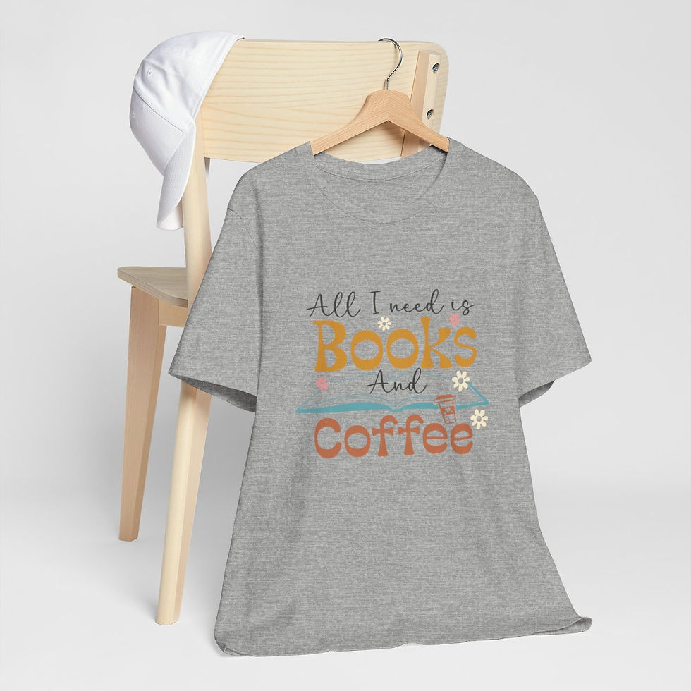 Thumbnail: Book Lover T-Shirt I Need Is Books And Coffee Expressive Apparel Thoughtful Gift