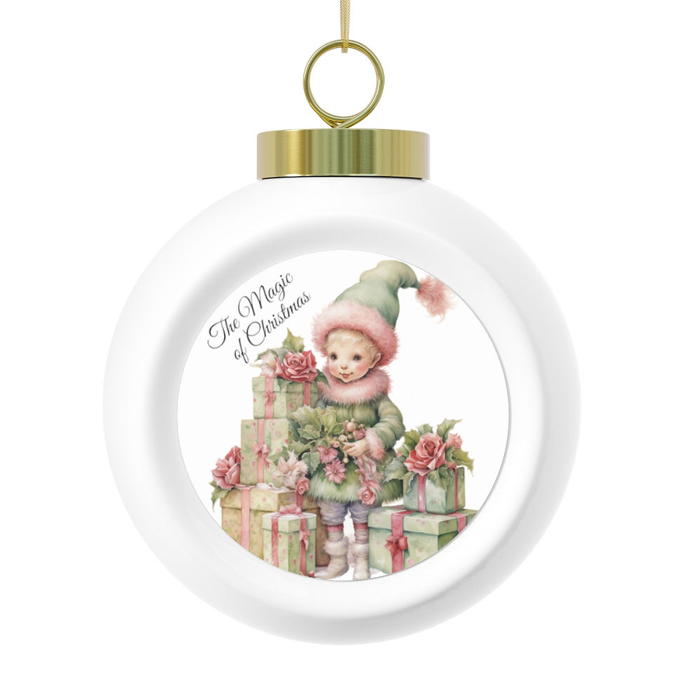 Thumbnail: Magic Of Christmas Ornament Pink Shabby Chic Elf Christmas Decor & Gifts 