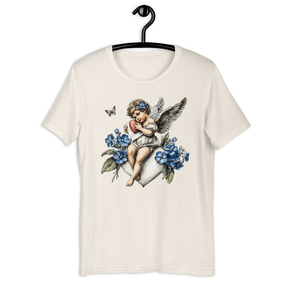Thumbnail: Shabby Chic Cherub T-Shirt Wearable Art Artistic Gift Victorian Angel Tee