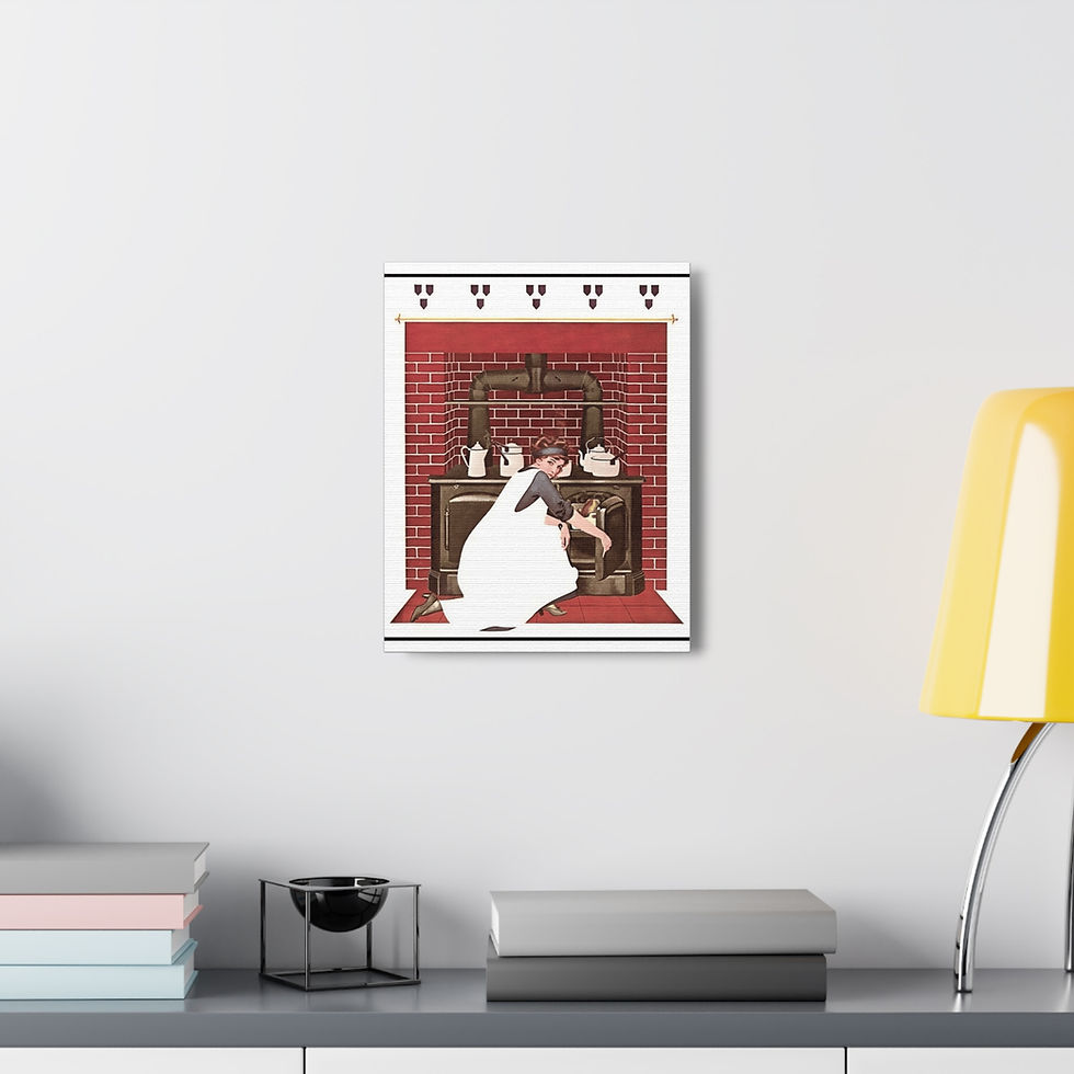 Thumbnail: Canvas Art Vintage Coles Phillips Fade Away Girl Making Tea Kitchen Wall Decor