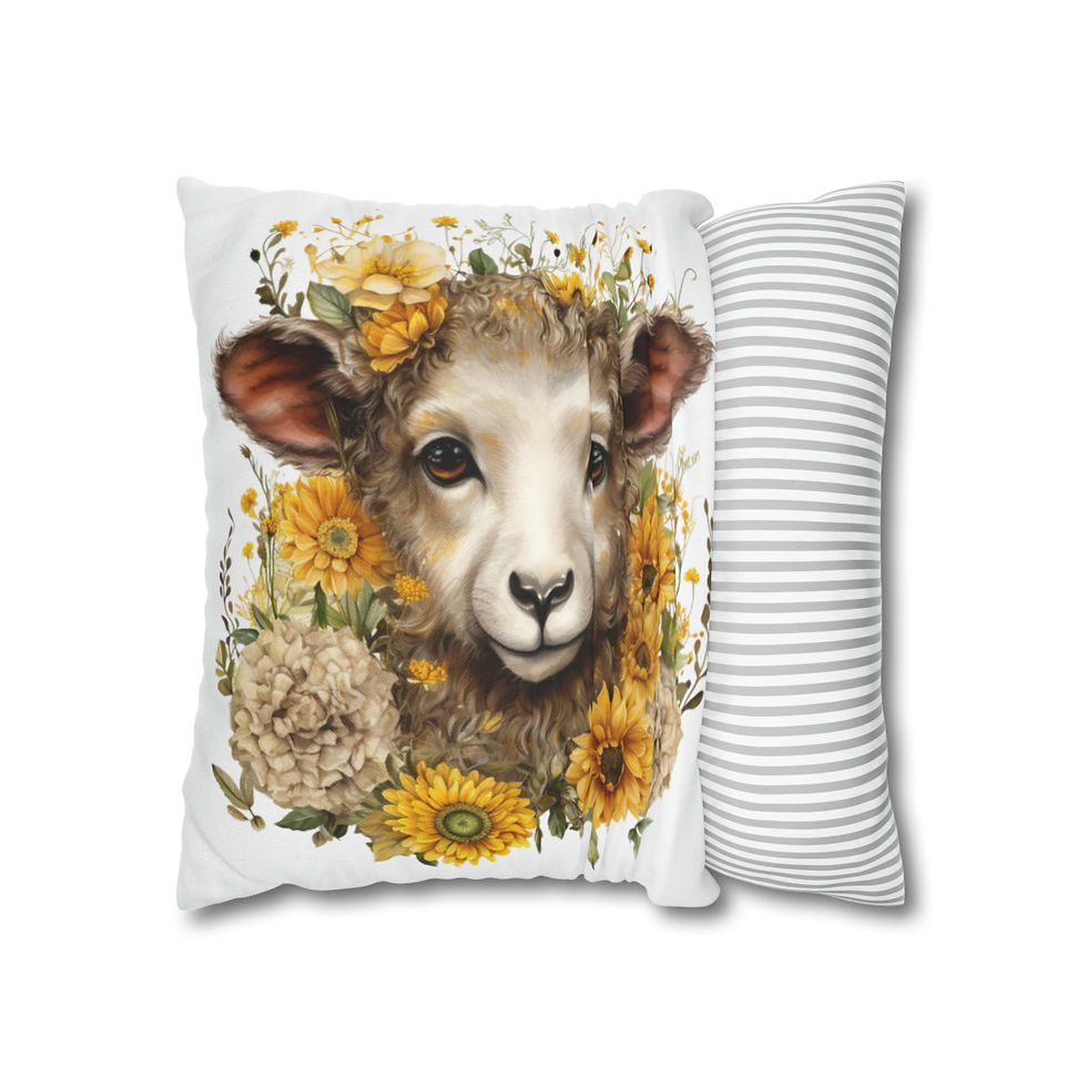 Thumbnail: Fall Decor Country Farmhouse Throw Pillow cover Shabby Lamb Autumn Decor