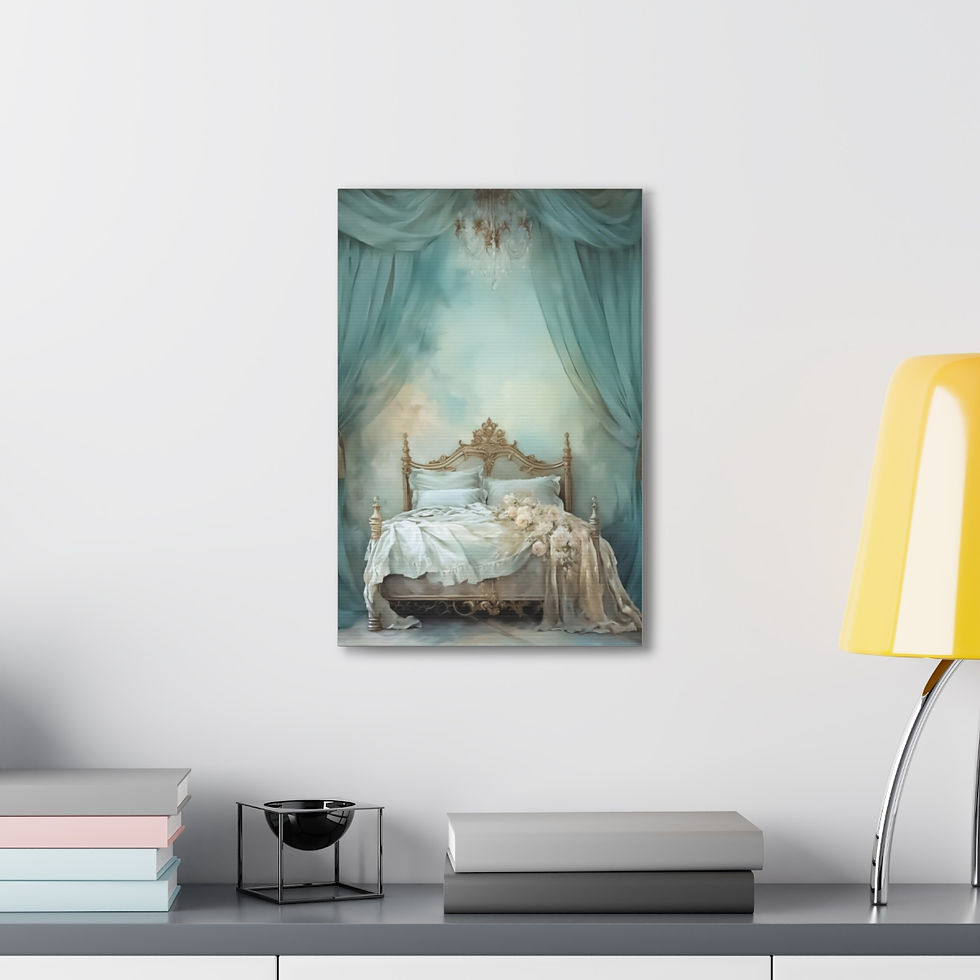Thumbnail: Shabby French Country Boudoir Canvas Art Pastel Watercolor Bedroom Decor 