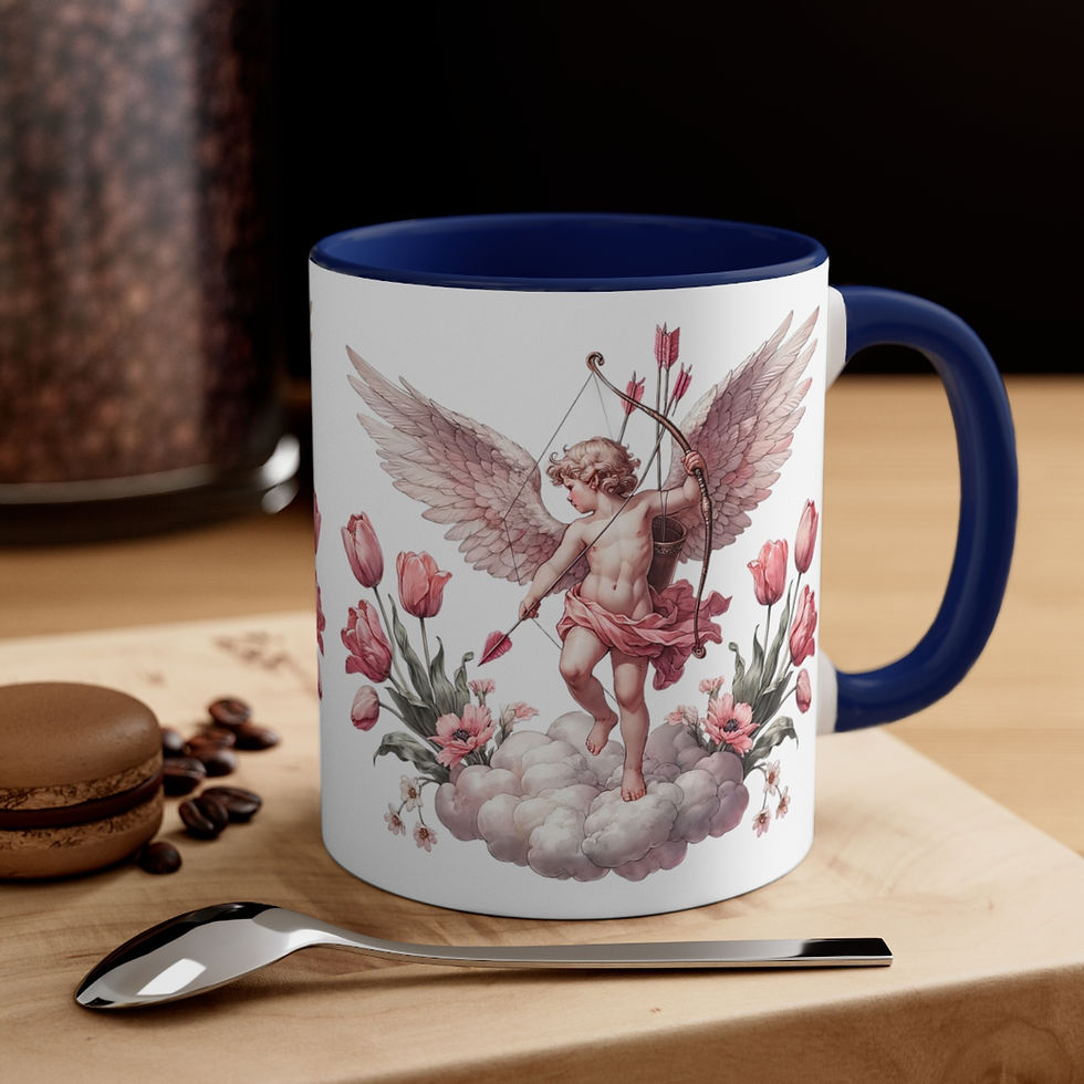 Thumbnail: Pink Cherub Cupid Coffee Mug Gifts of Love mug Thoughtful gifts Valentine's Day