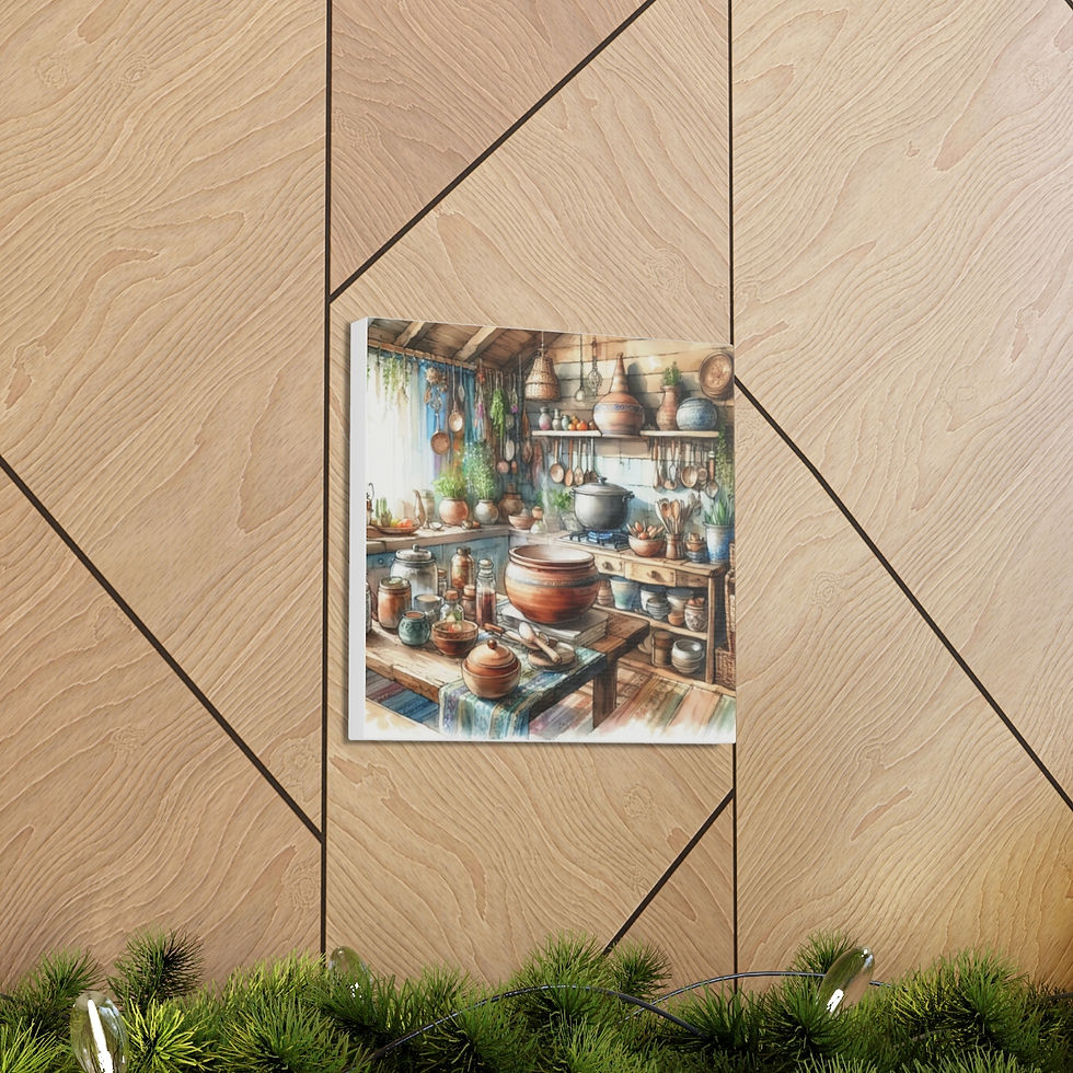 Thumbnail: BOHO Kitchen Canvas Art Print Rustic Farmhouse Cottage Kitchen Decor