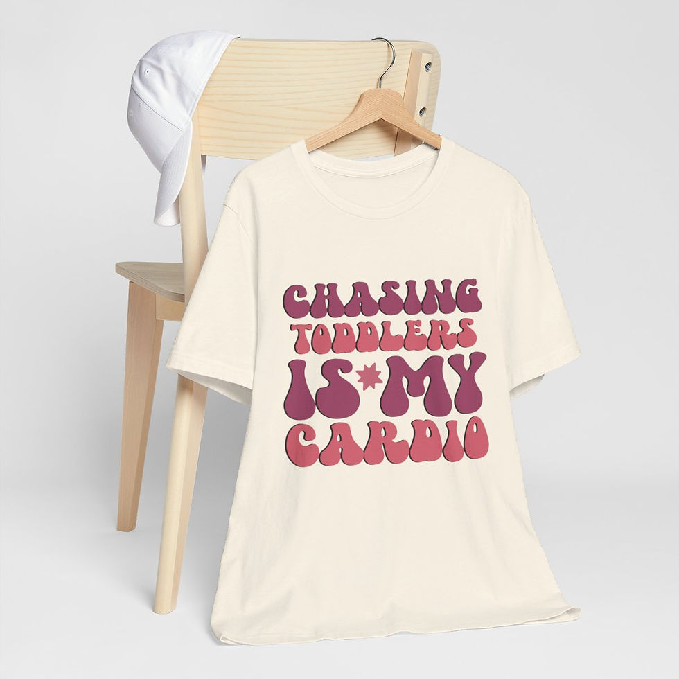 Thumbnail: Sarcastic Retro Mom T-Shirt Chasing Toddlers is my Cardio Expressive Fun Gifts