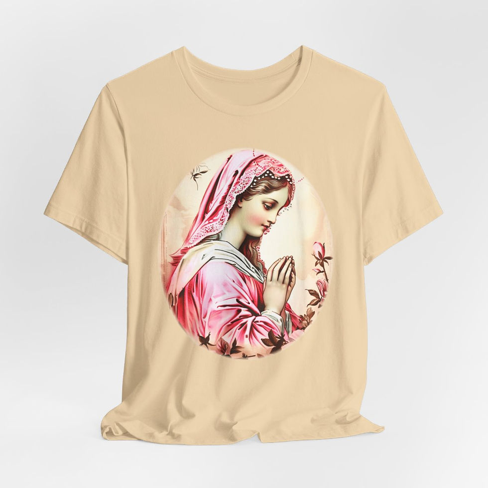 Thumbnail: Vintage Virgin Mary T-Shirt Shabby Apparel Religious Art Tee Catholic Gifts