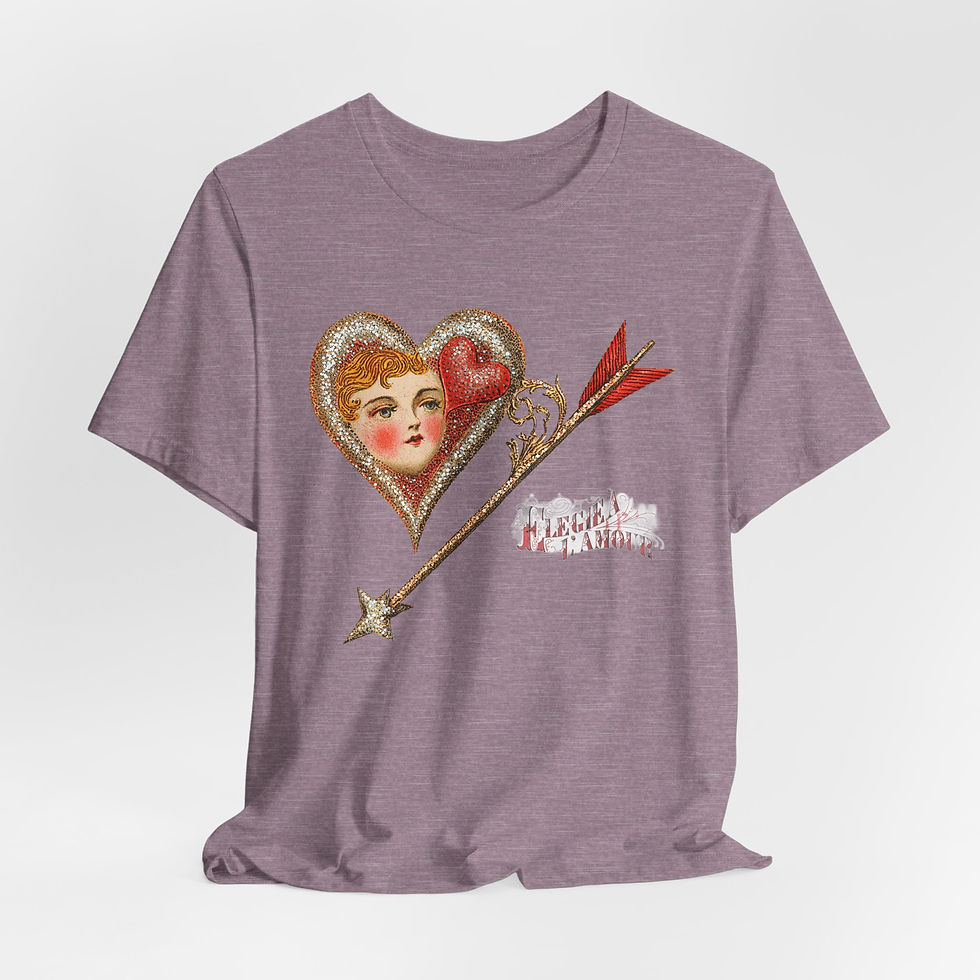 Thumbnail: Shabby Cherub Art T-Shirt Valentine's Day Pink Cupid Expressive Artistic Gift