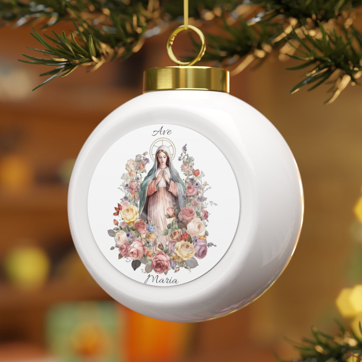 Virgin Mary Christmas Ornament Ave Maria Religious Christmas Gifts & Decor 