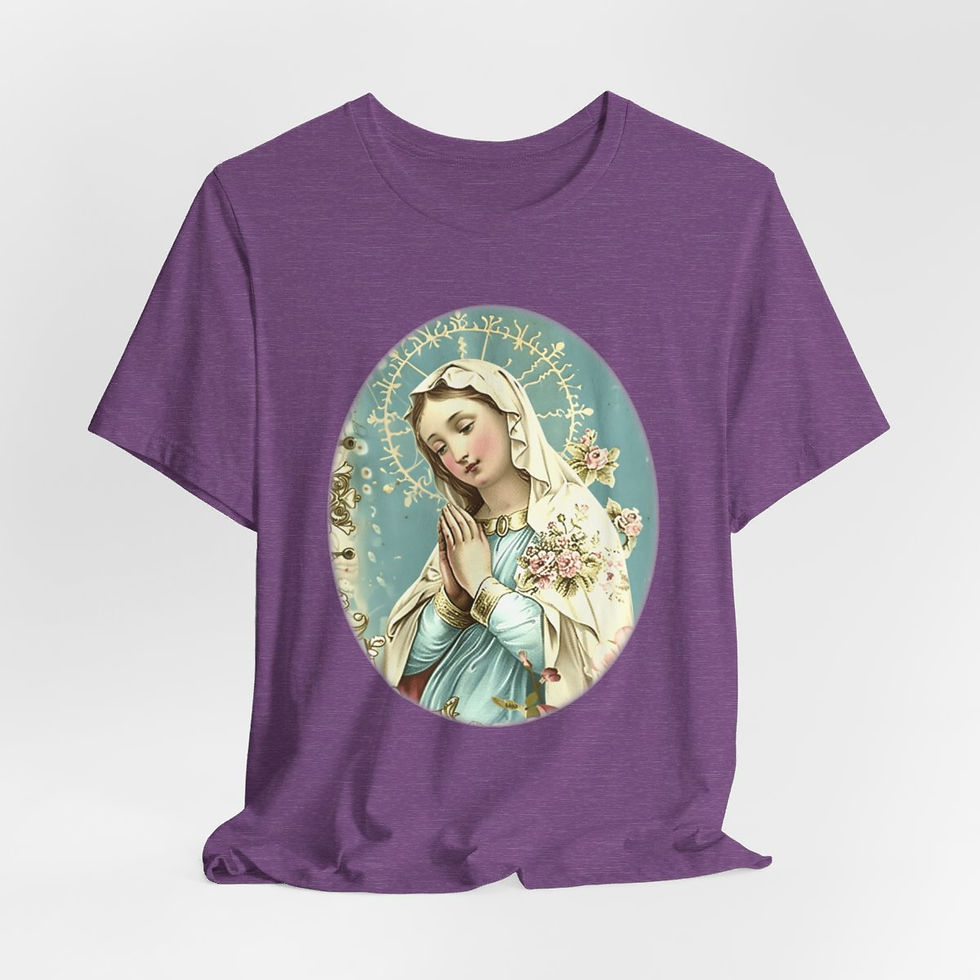 Thumbnail: Shabby Virgin Mary T-Shirt Religious Wearable Art Tee Artistic Catholic Gifts