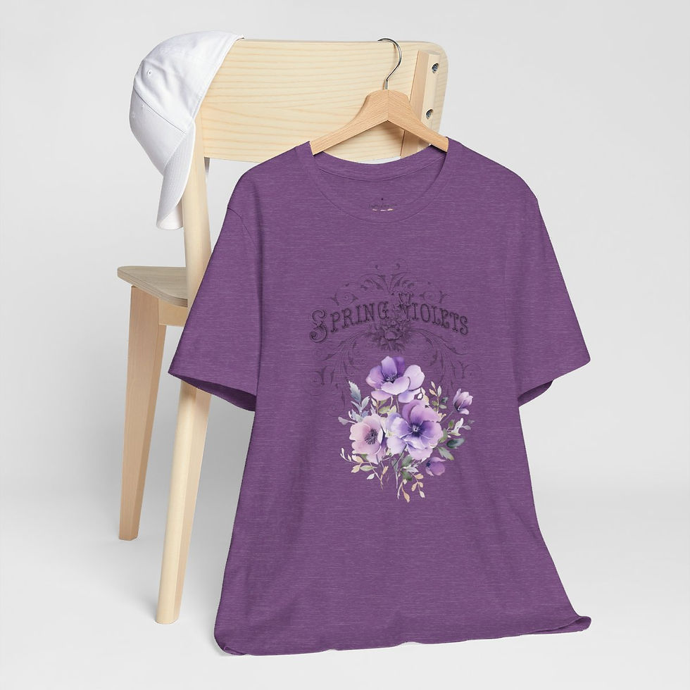 Thumbnail: Summer T-Shirt Spring Violets Art Tee Trendy Apparel Artistic Gifts