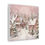 Miniatura: Shabby Snowy Village Pink Victorian Houses Art Canvas Wrap Christmas Decor 