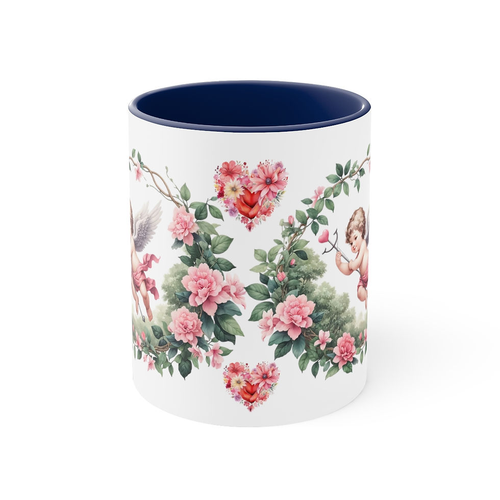 Thumbnail: Pink Cherub Cupid Coffee Mug Gifts of Love mug Thoughtful gifts Valentine's Day