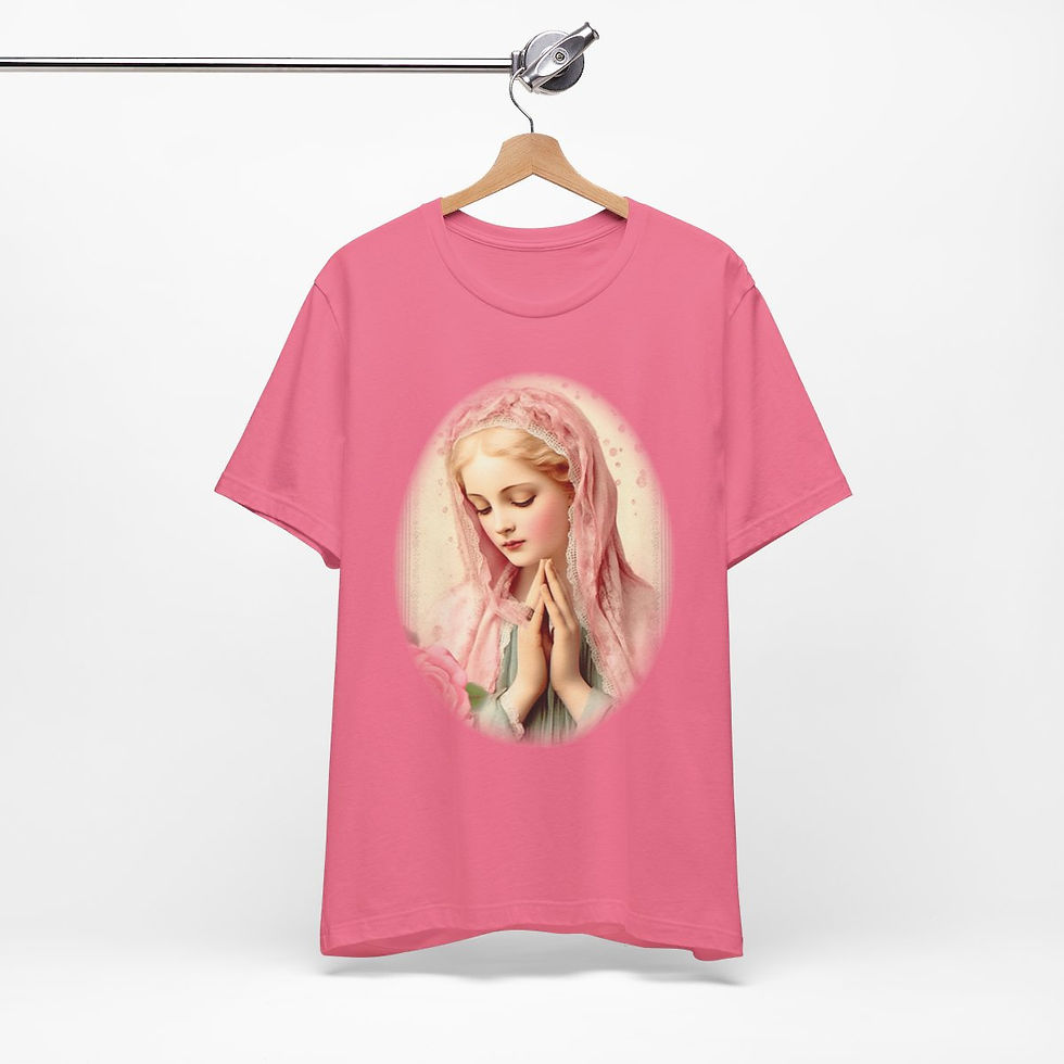 Thumbnail: Virgin Mary T-Shirt Shabby French Madonna Ave Maria Art Tee Catholic Faith Gifts
