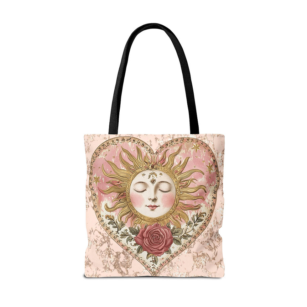 Thumbnail: Artistic Celestial Tote Bag Boho Sun Art Shabby Pink Trendy Expressive Gift