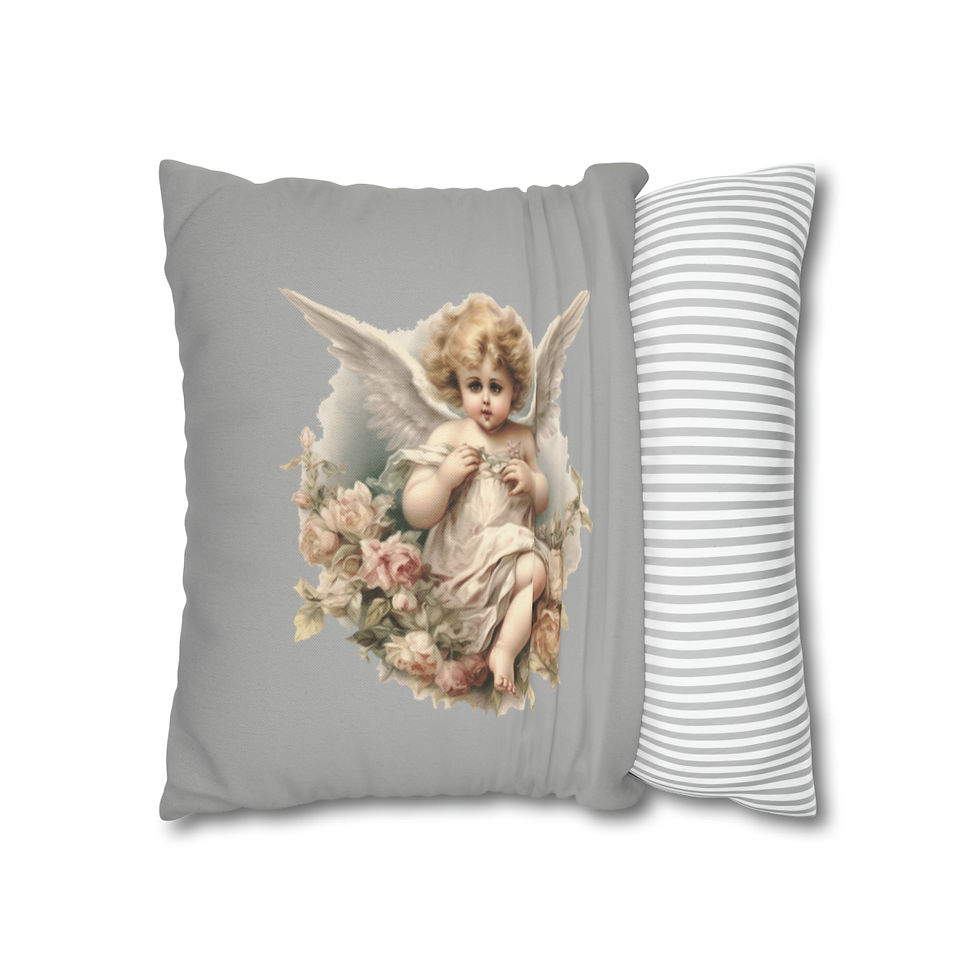 Thumbnail: Shabby Chic Cherub Art Throw Pillow cover Vintage Victorian Angel Home Decor
