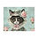 Thumbnail: Shabby Cat Art Print Giclee Victorian Kitty in Hat Pink Roses Cat Lover Gift