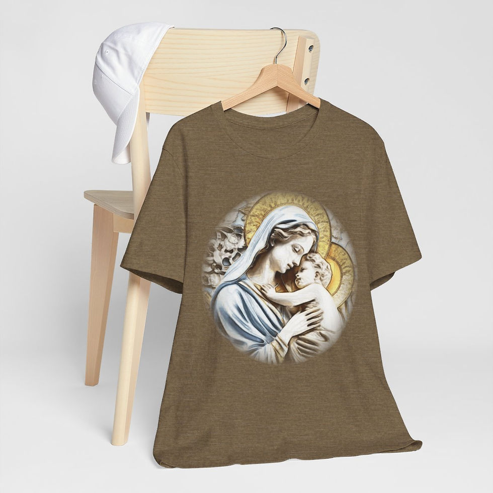 Thumbnail: Vintage Virgin Mary T-Shirt Madonna & Child Unisex Religious Art Catholic Gift