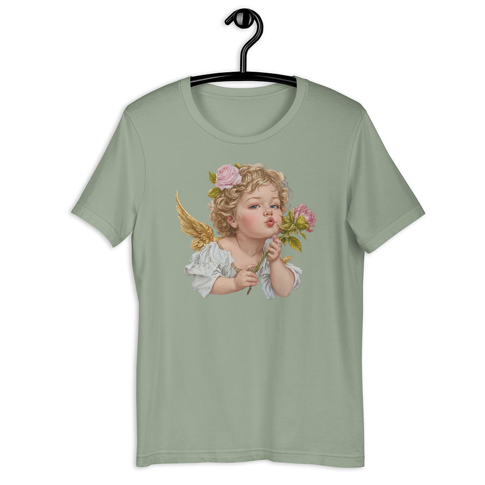 Thumbnail: Shabby Chic Cherub T-Shirt, Wearable Art, Artistic Gift, Victorian Angel