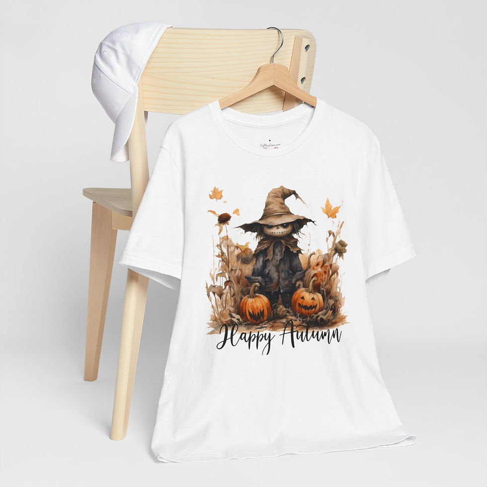 Thumbnail: Happy Autumn T-Shirt Halloween Pumpkins Creepy Fall Apparel Trendy Artistic Gift