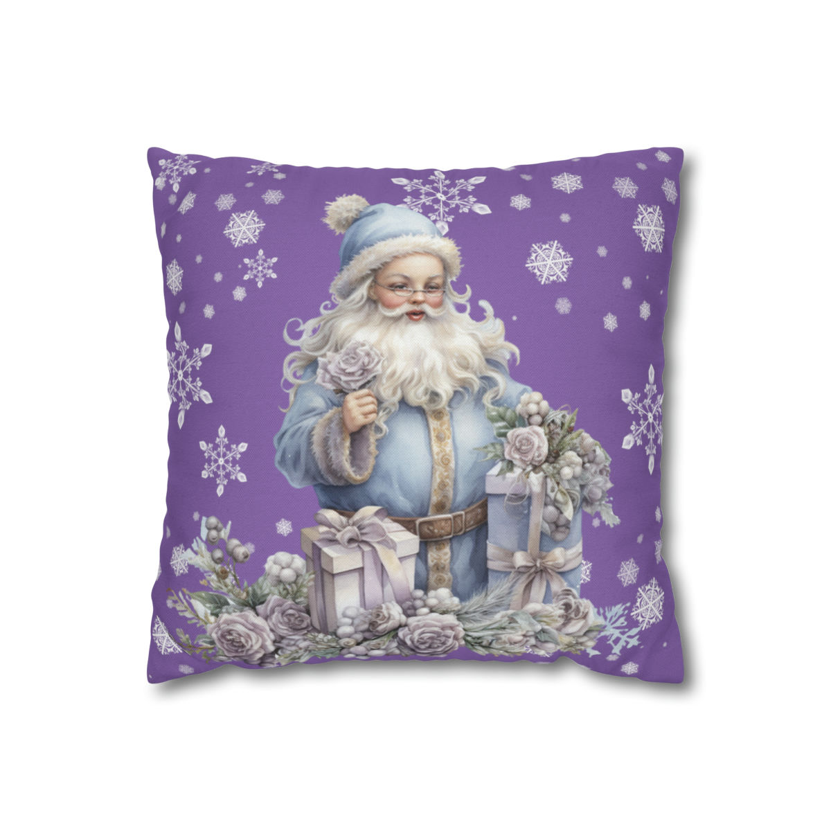 Vintage Christmas Decor Artistic Throw Pillow cover Shabby French Santa Claus
