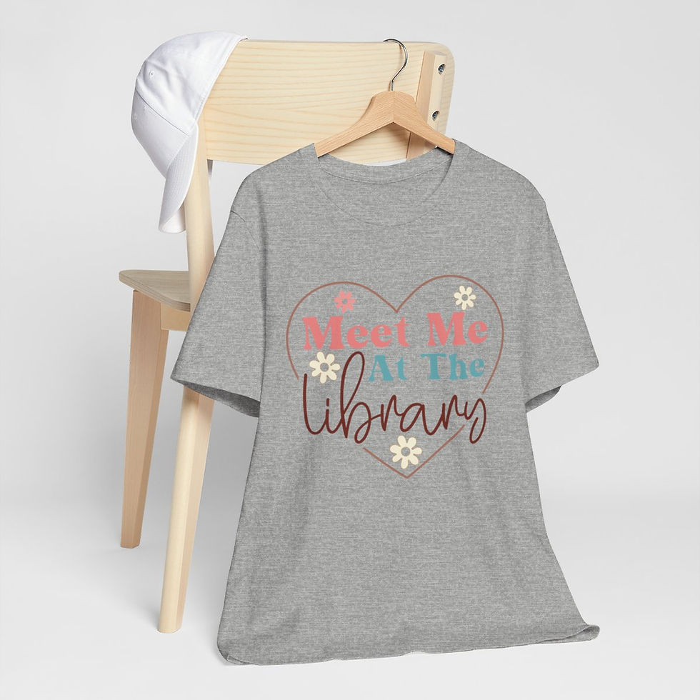 Thumbnail: Reading Lover T-Shirt Meet Me At the Library Fun Book Apparel Thoughtful Gifts