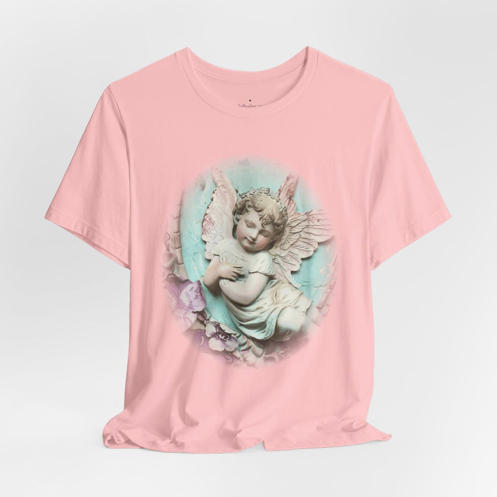 Thumbnail: Pastel French Shabby T-Shirt Vintage Cherub Angel Apparel Chic Artistic Gifts