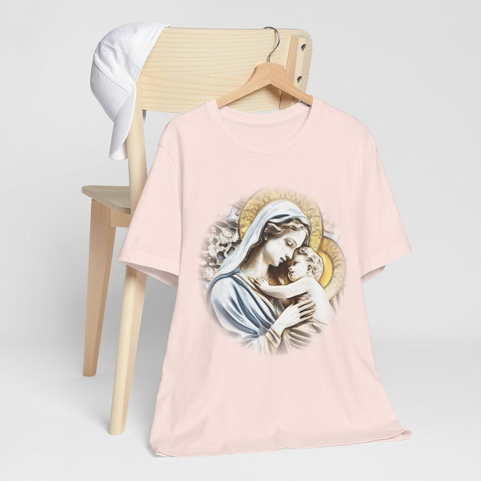 Thumbnail: Vintage Virgin Mary T-Shirt Madonna & Child Unisex Religious Art Catholic Gift