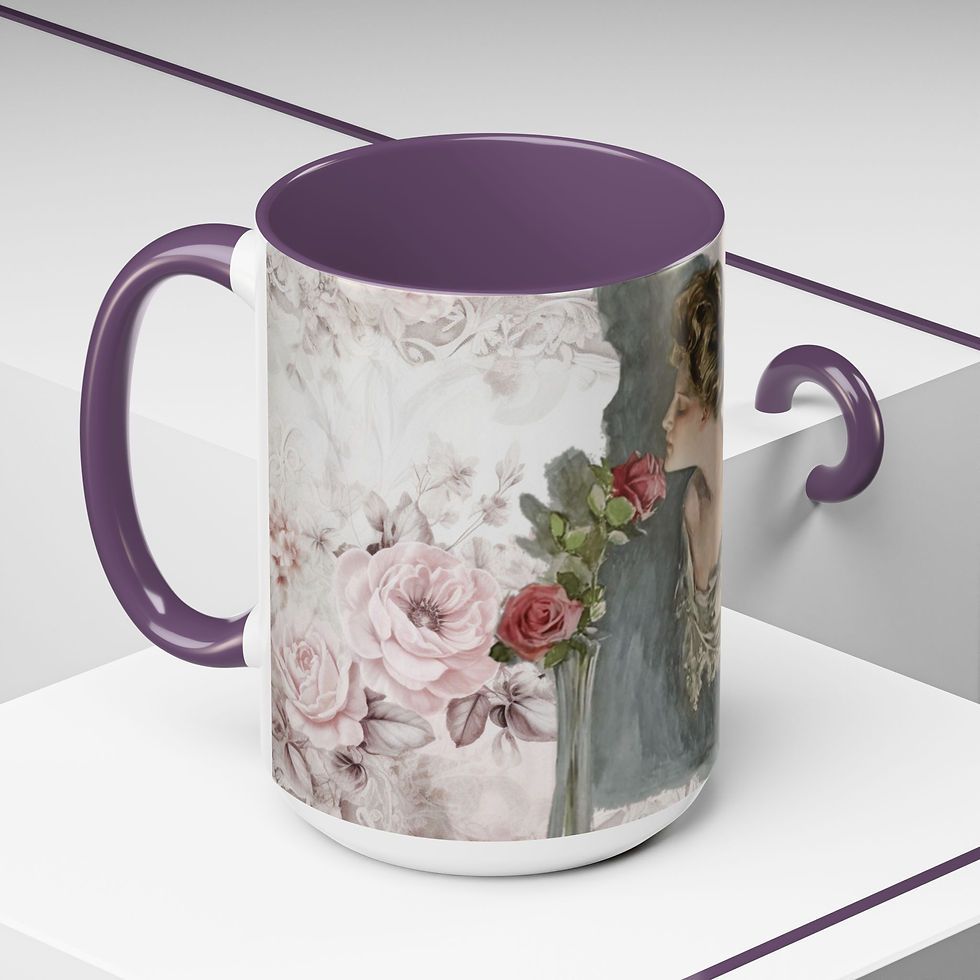 Thumbnail: Artistic Coffee Mug Harrison Fisher Lady Shabby Victorian 15oz Mug Vintage Gift