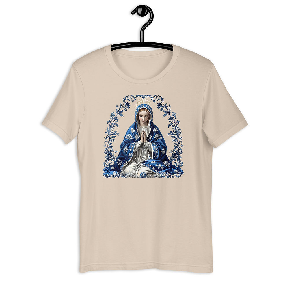 Thumbnail: Artistic Virgin Mary T-Shirt Catholic Faith Wearable Art French Mother Mary Tee 