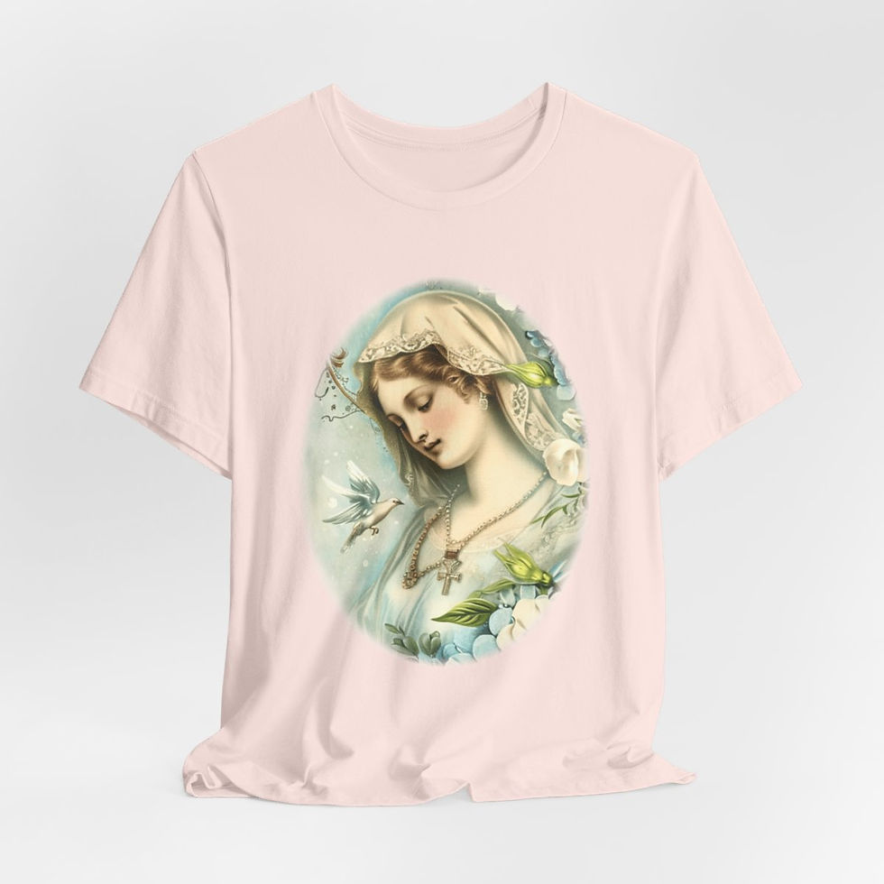 Thumbnail: Shabby Virgin Mary T-Shirt Religious Wearable Art Tee Artistic Catholic Gifts