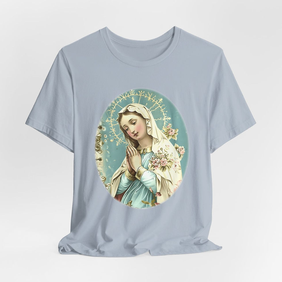 Thumbnail: Shabby Virgin Mary T-Shirt Religious Wearable Art Tee Artistic Catholic Gifts