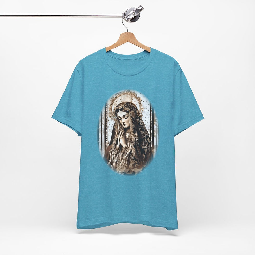 Thumbnail: Virgin Mary T-Shirt Shabby French Ave Maria Faith Art Tee Catholic Gifts