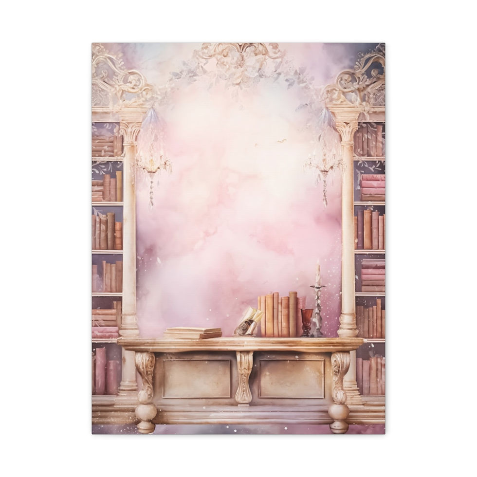 Thumbnail: Canvas Art Shabby French Country Cottage Decor Victorian Library Books Reading
