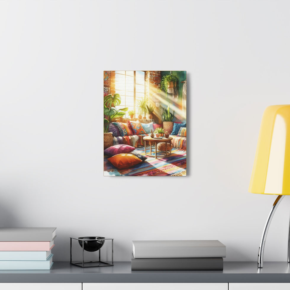 Thumbnail: Boho Canvas Art Sun filled Bohemian Room Colorful Artistic Wall Decor