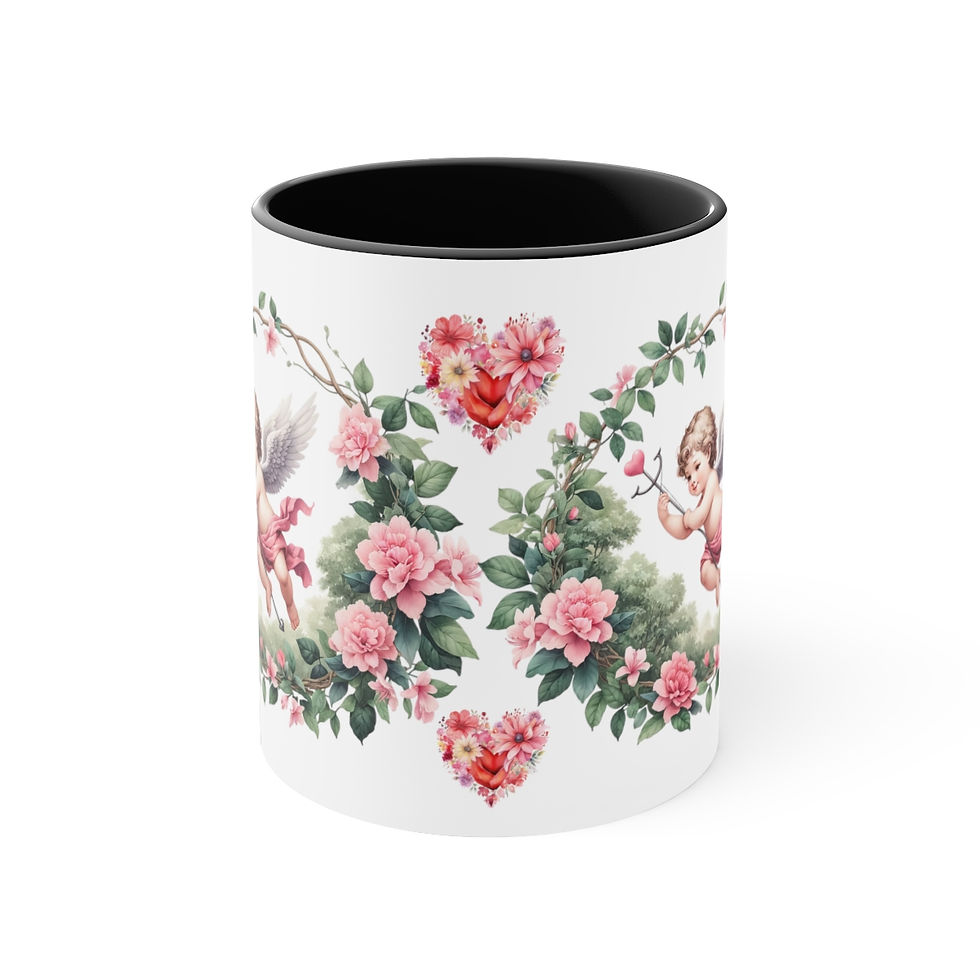 Thumbnail: Pink Cherub Cupid Coffee Mug Gifts of Love mug Thoughtful gifts Valentine's Day