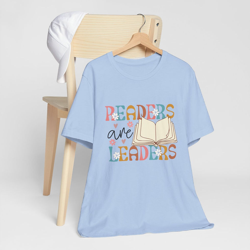 Thumbnail: Reading Theme T-Shirt Readers are Leaders Expressive Apparel Thoughtful Gifts