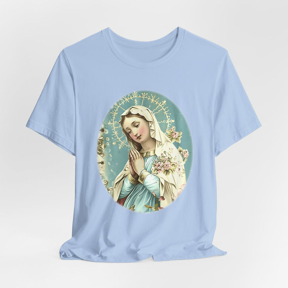 Thumbnail: Shabby Virgin Mary T-Shirt Religious Wearable Art Tee Artistic Catholic Gifts