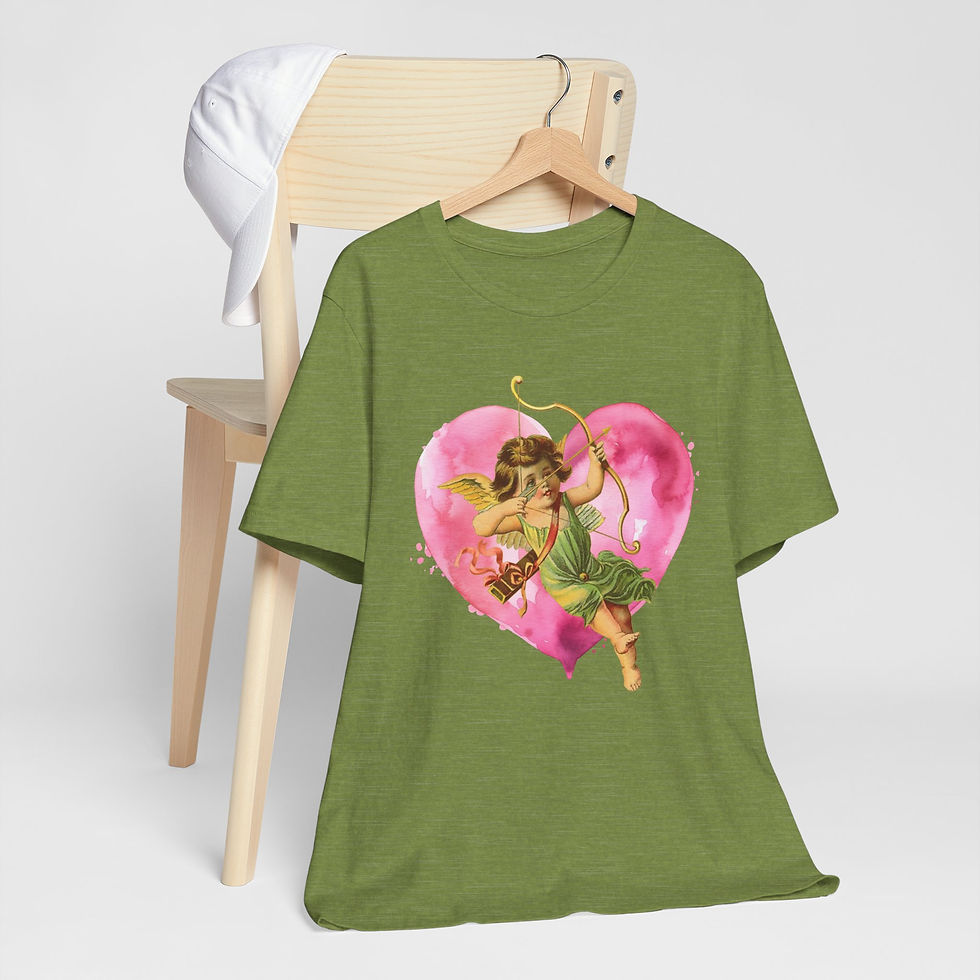 Thumbnail: Vintage Cupid Art T-Shirt Artistic Gift Shabby Cherub Love Valentine's Day Tee