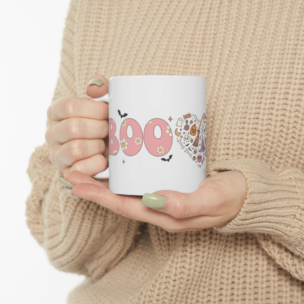 Retro Halloween Coffee Mug Love Boo Artistic Holiday gifts