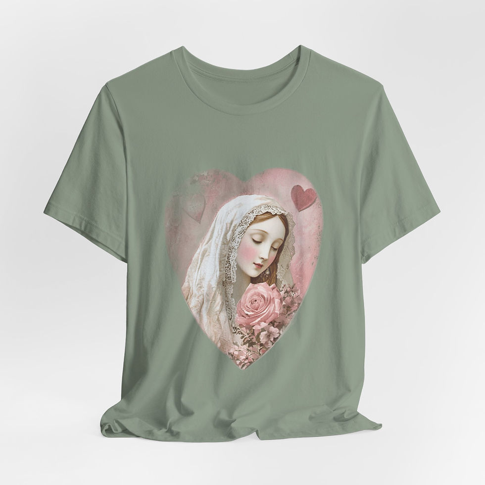 Thumbnail: Catholic T-Shirt Virgin Mary Pink