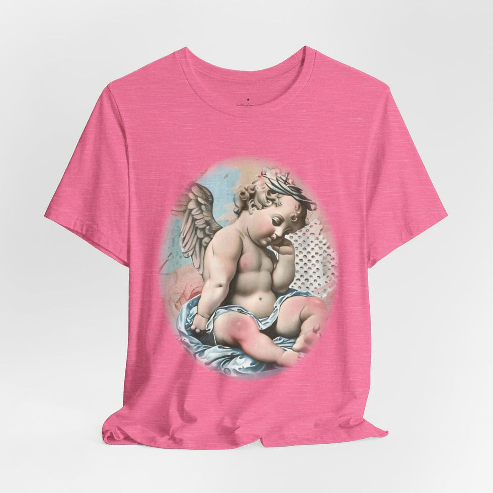 Thumbnail: Pastel French Shabby T-Shirt Vintage Cherub Angel Apparel Chic Artistic Gifts