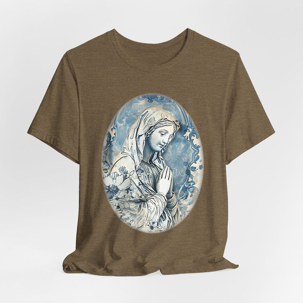 Thumbnail: Shabby Virgin Mary T-Shirt Religious Wearable Art Tee Artistic Catholic Gifts