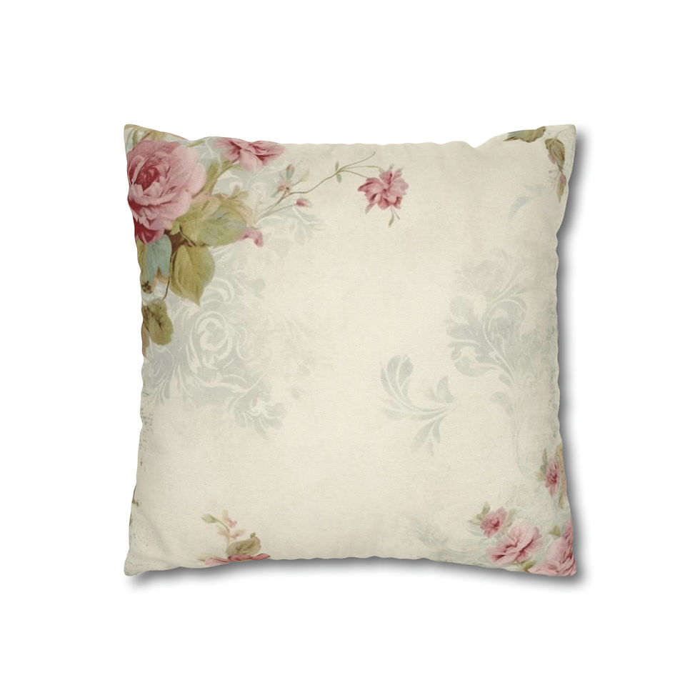 Thumbnail: Shabby French Country Home Decor Throw Pillow cover Vintage Pink Roses